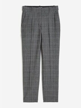 H&M Gray Plaid Slim Fit Trousers Slacks